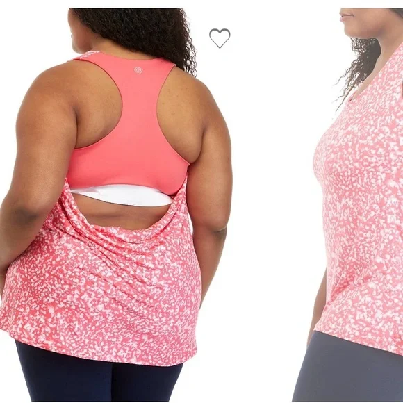 NWOT ZELOS Pink Patterned Tank Top 3X - Picture 2 of 4